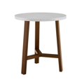 thumbnail image 1 of Pemberly Row 20" Faux Marble Round Side Table in White and Acorn, 1 of 4