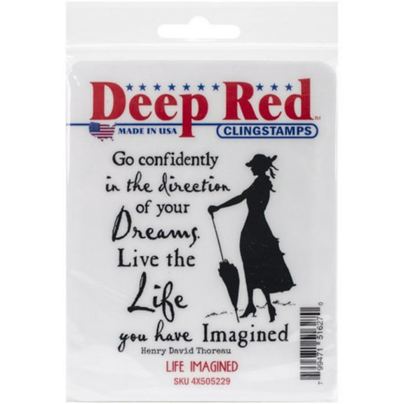 Deep Red Stamps Life Imagined Rubber Cling Stamp 3 x 3.1 inches.