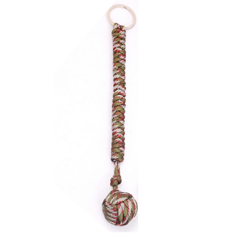Outdoor Paracord Key Chain Ring Parachute Cord Breakaway Spring-clip Yellow 