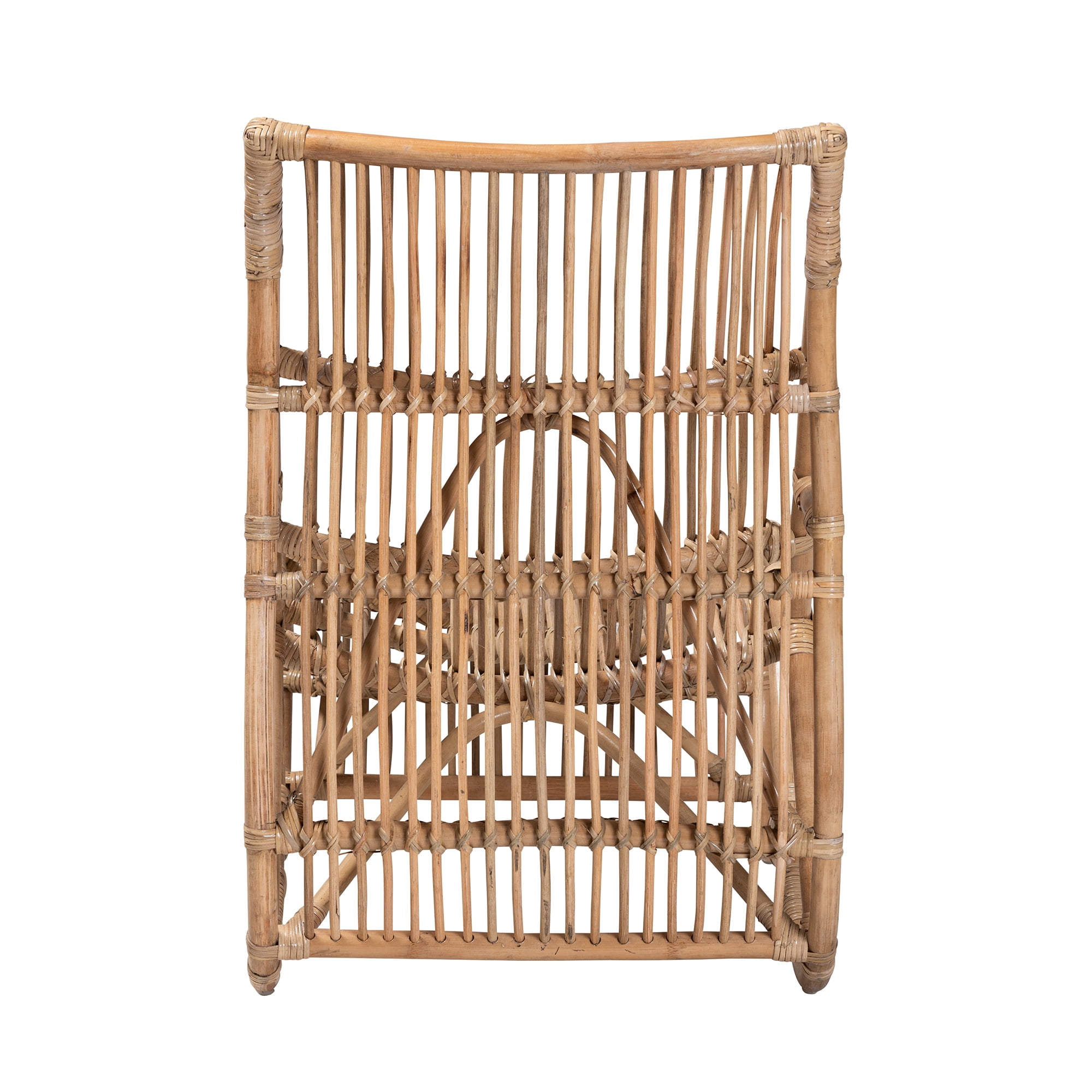 bali & pari Genera Rattan BOHO Lounge Chair, Natural Brown