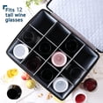 thumbnail image 5 of Wine Glass Storage Box with Dividers – 2 Pack Stackable Stemware Storage Cases, Service of 12 Glassware Storage Containers, Quilted China Storage Containers Hard Shell for Dining, Kitchen Storage, 5 of 5