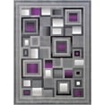 thumbnail image 2 of Handcraft Rugs Purple and Gray Abstract Geometric Modern Squares Pattern Area Rug 5 ft. by 7 ft., 2 of 5