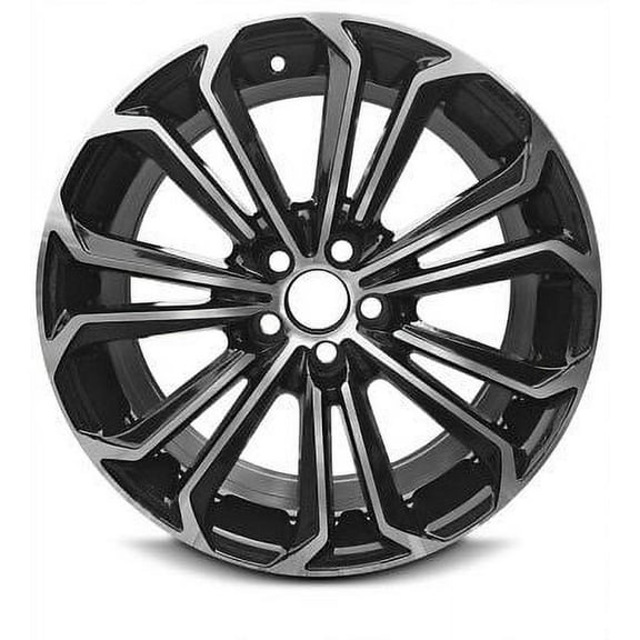 Rim for 2014-2016 Toyota Corolla 17x7 Inch Black Machine Face (Diamond Cut) Aluminum Rim - OE Direct Replacement - Wheel Direct Fit