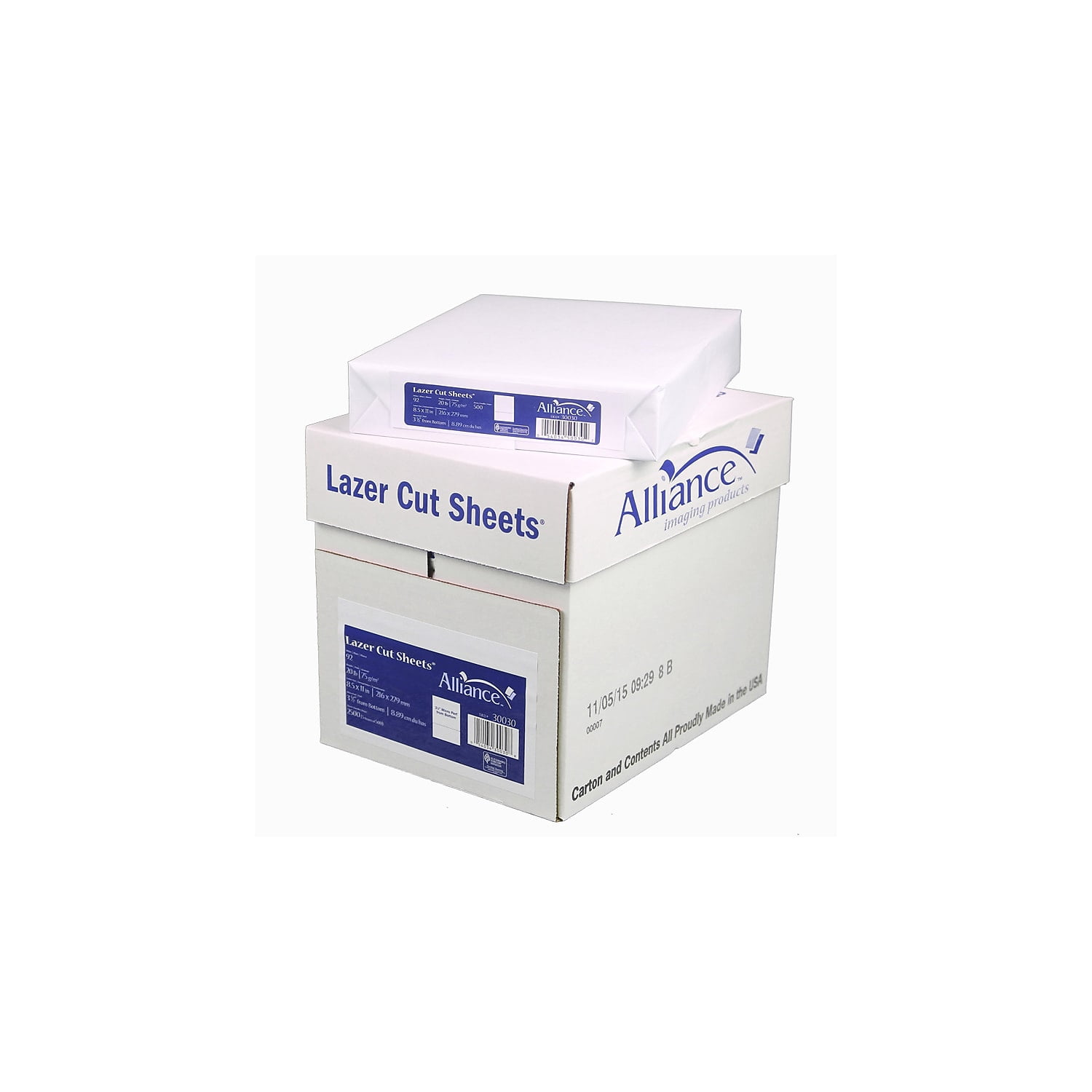 Alliance Lazer Cut Sheets 8.5x11 Printer Paper 20 lbs. 8830030