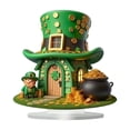 thumbnail image 3 of Qiopertar St. Patrick's Day Green Four-Leaf Acrylic Flatware Decoration, St. Patrick's Day Decorations Green Shamrock Ornament, Holiday Party Centerpiece for Home Table Shelf Mantel Decor, 3 of 7