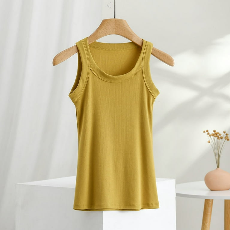 Cotton Tank Tops for Women Soft Summer Casual Sleeveless Crew Neck