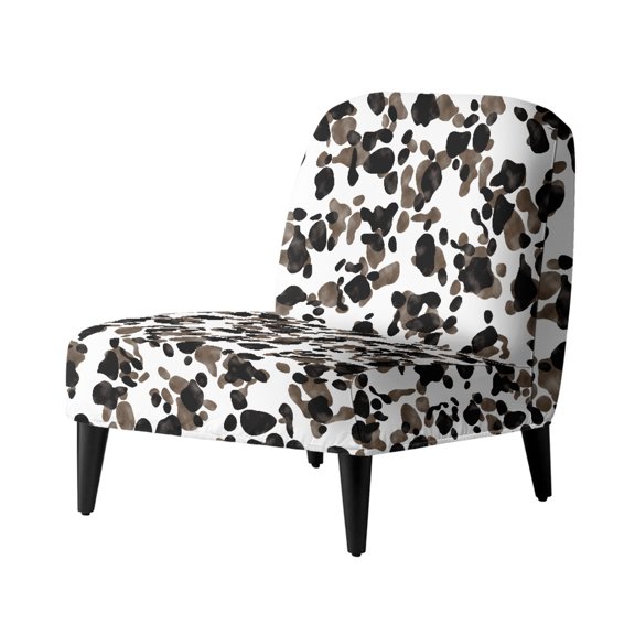 HELLHERO Stain Protection Armless Accent Chair Cover Easy Care Elastic Bottom Slipper Chair Slipcover for Living Room, Retro Leopard Print