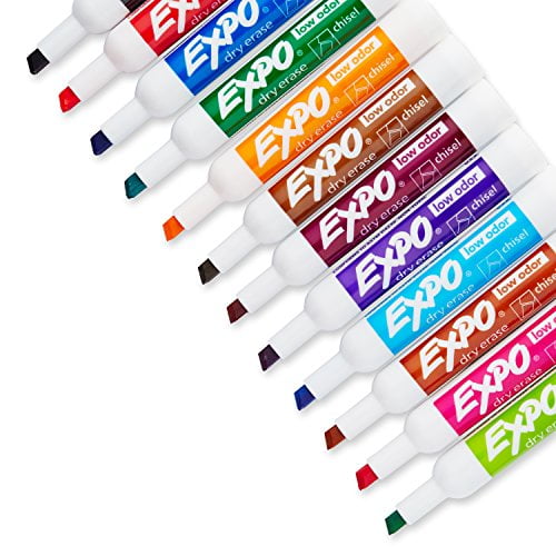 Expo Low Odor Dry Erase Markers Chisel Tip Assorted 16 Count 2 Pack Walmart Com Walmart Com