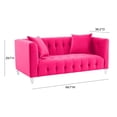 thumbnail image 3 of TOV Furniture Bea Hot Pink Velvet Loveseat, 3 of 6