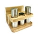 thumbnail image 4 of Juego de salero y pimentero, accesorios para pimentero, suministros de cocina con servilletero, caja de condimentos para cocinar en cocina Madera de acero inoxidable, 4 of 8