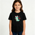 thumbnail image 2 of Girls Graphic Tees Sassysaurus Dinosaur Kids T Shirt Cute Animal 100% Cotton Short Sleeve Soft Tops 4-13Y, 2 of 5