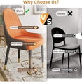 thumbnail image 6 of Modern Dining Chairs (Set of 2) - PU Leather, Wood Legs, Orange/Brown, 20" Wide, for Dining Room/Restaurant. Comfortable, Stylish, Easy Clean., 6 of 21