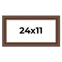 24x11 Copper and Brown Real Wood Picture Frame Width 2 inches | Interior Frame Depth 0.5 inches |