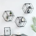 thumbnail image 3 of Kesenlong Hexagon Honeycomb Shelf Metal Wall Rack for Home Storage Organizer, 3 of 10