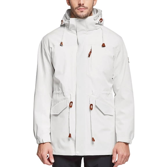 Mens 3 in 1 Ski Jacket Waterproof Snow Coat Windproof Winter Fleece Lined with Detachable Hooded Snowboarding Jacket