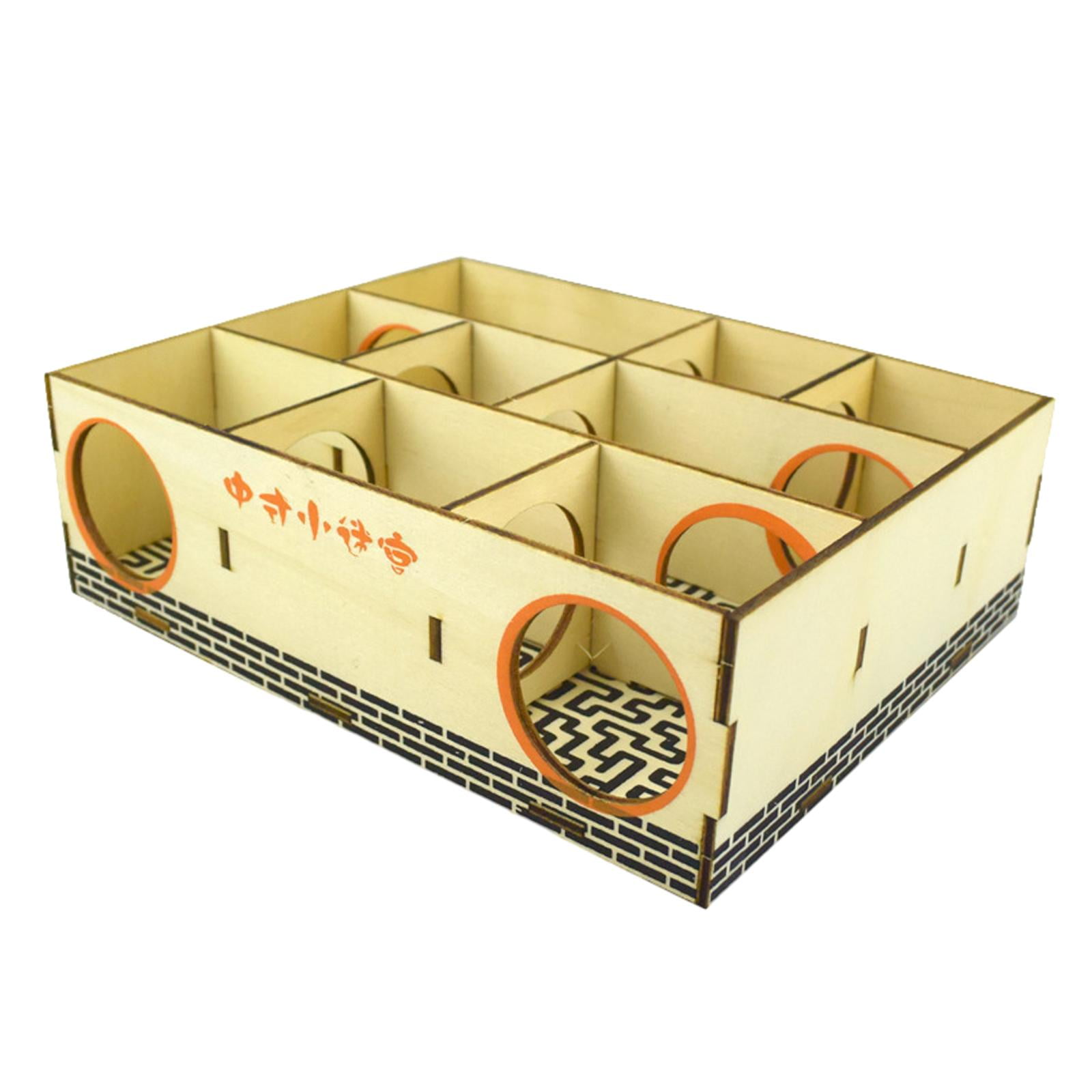 TOOYFUL Hamster Maze Hamster Maze Tunnel Labyrinth Puzzle Toy Exploring Toys Small Pets Playing Toys Mice Playhouse Wooden Hamster House 15.5x19.8x6cm