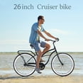 thumbnail image 2 of 26" Bike, Bicycle with Rear Coaster Brakes, Bikes for Adults with Adjustable Saddle, Beach Cruiser Bike with Low Swooping Frame, Single Speed Adult Bike for Men Women, Black, 2 of 6