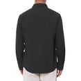 thumbnail image 2 of Men's Formal Shirts Plaid Collar Long Sleeve Button Down Dress Shirt XL Black, 2 of 4