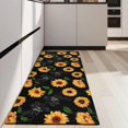 thumbnail image 4 of Black Green Leaf Sunflower Pattern Kitchen Rug Mat,Kitchen Runner Rugs Non Skid Washable,Decorative Kitchen Floor Mats for Kitchen,Sink,Laundry,17"X47", 4 of 5