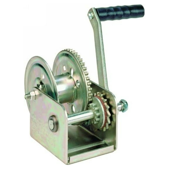 800 Lb Winch with Automatic Brake - Hand Crank Winch for Boats, Keels, Augers - 4.4:1 Gear Ratio, 7in Handle, 68ft Wire Rope Capacity - Bronze Finish