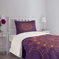 thumbnail image 5 of Ambesonne Purple Mandala Quilted Bedspread Set 2 Pcs, Mystic Sun, Twin Size, Marigold, 5 of 6