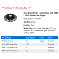 thumbnail image 2 of Rear Brake Rotor - Compatible with 2009 - 2015 Honda Civic Coupe 2010 2011 2012 2013 2014, 2 of 2