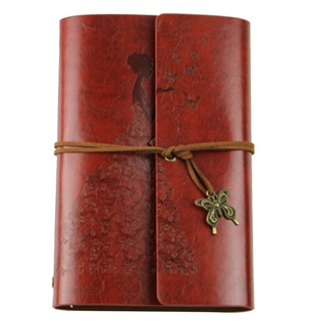 Diario recargable, cuaderno de escritura hecho a mano, cuaderno de bocetos de arte con encuadernación de cuero PU Artificial