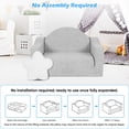 thumbnail image 6 of babyeap Kids Couch,2-in-1 Soft Toddler Couch Fold Out,Convertible Sofa to Lounger,Gifts for Kids Girl Boys,Light Gray, 6 of 7