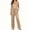 Beige, variant on Womens Pajama Sets 2 Piece Silky Satin Pjs Set V Neck Short Sleeve Shirt Long Pant Lounge Sets with Pockets Sleepwear Set Wedding Party Honeymoon Vacation Postpartum