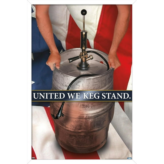 United We Keg Stand Wall Poster, 22.375" x 34", Framed