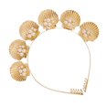 thumbnail image 2 of HLONK Headband Shell Seashell Mermaid Tiara  Gold Party Fashion Wedding Bridal Prom Metal Cosplay Comb Hair Decor Goddess, 2 of 8