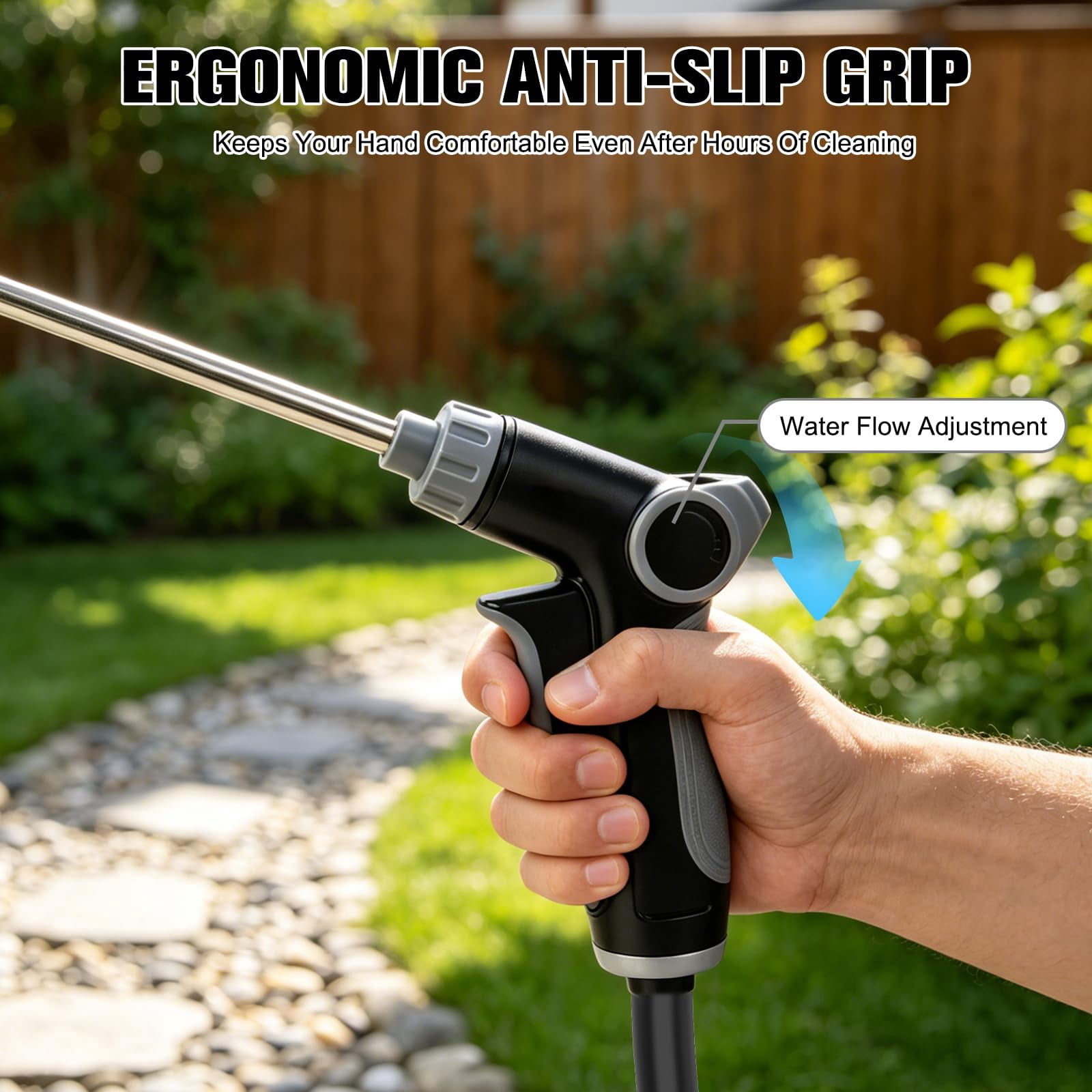 Turn Any Hose into a High Pressure Water Cleaning Jet, New Multi Function Lawn & Garden Watering Sprayer, Heavy Duty Garden Hose Nozzle, Spray Nozzles for Cleaning Yard Patio Car