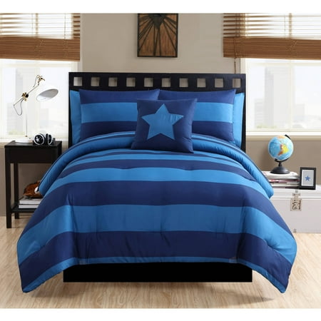 mainstays kids rugby stripe comforter set - walmart mainstays kids rugby stripe comforter set - walmart