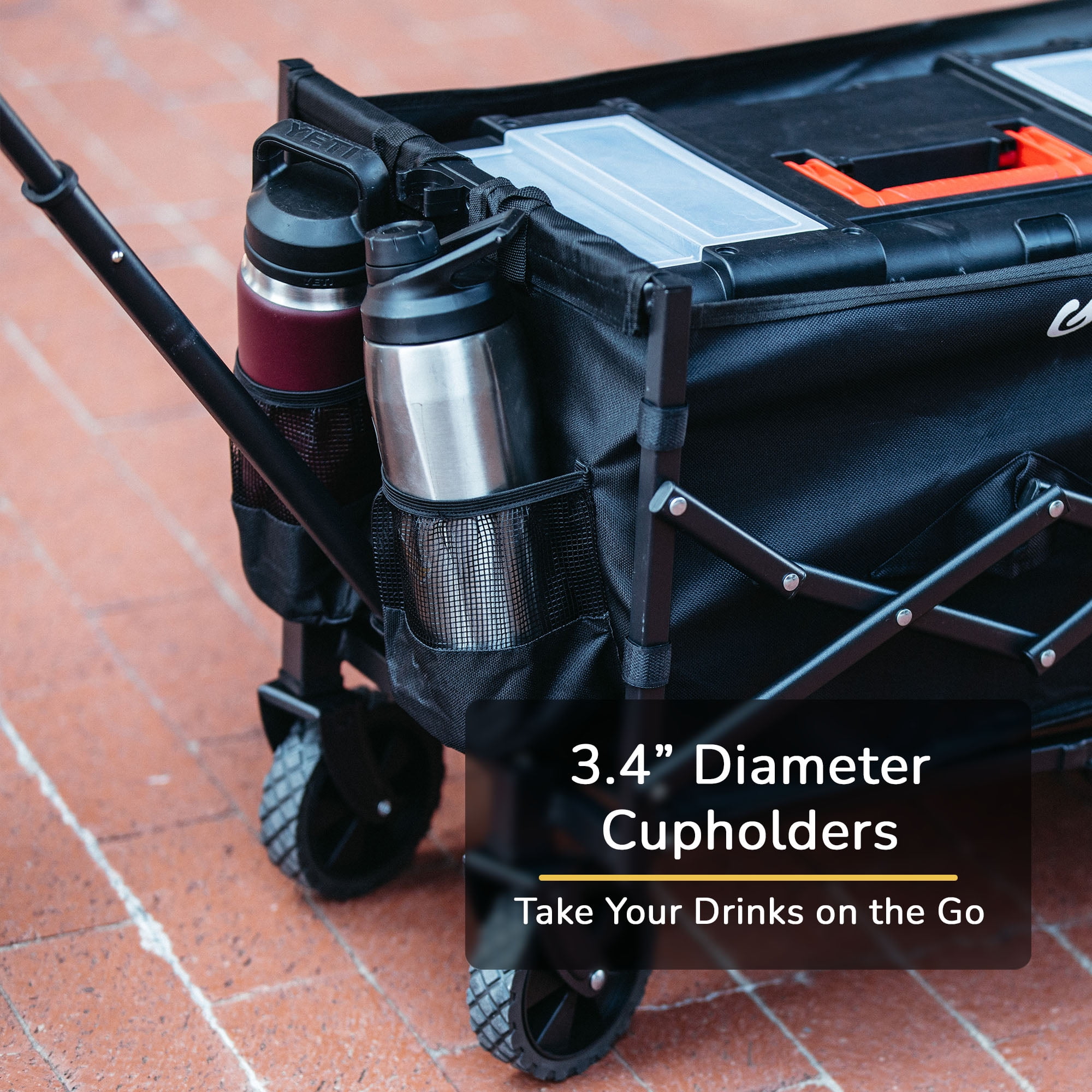 GOLABS Collapsible Folding Wagon Cart, 100L Storage & 350LB Capacity Garden Wagons for Camping & Beach