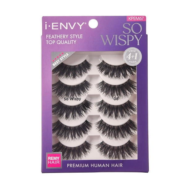 Pestañas postizas i-Envy So Wispy, 5 pares de cabello 100% humano