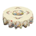 thumbnail image 1 of Round Easter Tablecloth Polyester Waterproof Stain Resistant Table Cover 152Cm for Easter Holiday Party Dining Room Kitchen, 1 of 6