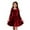 Wine, variant on Posijego Girls Velvet Long Sleeve Dress Solid Color Vintage Velour Party Christmas Evening Flowy Dresses for Girls