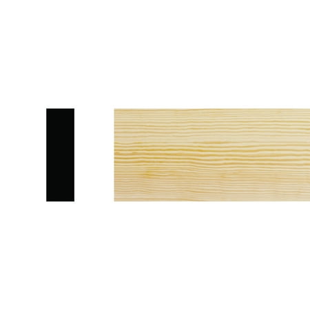 2 1/2"W x 3/4"T x 96"L S4S Wood Board, Pine