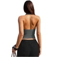 thumbnail image 5 of XFLWAM Women's Halter Crop Tank Tops V Neck Backless Ribbed Fitted Sleeveless Cami Shirts Summer Workout Gym Clothes, 5 of 9