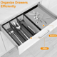thumbnail image 2 of 6pcs Drawer Organizer,Silverware Organizer for Kitchen, Utensil Cutlery Tray Mesh Metal Organizer, 2 of 5