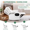 thumbnail image 4 of LAZZO Recliner Chair with Adjustable Armrests, Oversized 360° Swivel Chair for Nursery & Living Room, White, 4 of 8