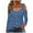 Dark Blue, variant on Women's Striped Long Sleeves Cold Shoulder Tops Criss Cross V Neck Fall Trendy Going out Blouse Tees