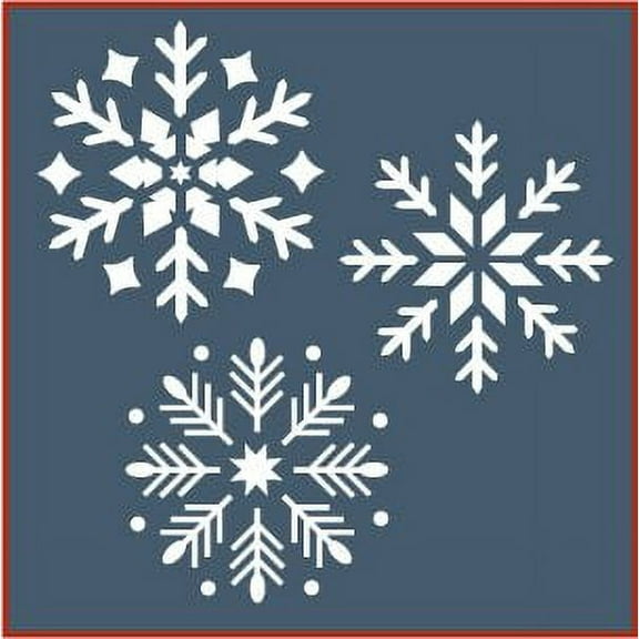Snowflake Set 1 Stencil - Holiday Decoration Stencil for Painting Christmas Cards Ornaments Winter Art DIY Art & Craft Reusable Sturdy Flexible Template 10 mil Plastic Mylar - The Artful Stencil