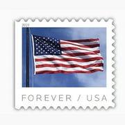 U.S. Flag 1 roll of 100 USPS Forever First Class Postage Stamps Billowing Stars & Stripes Celebrating Patriotism