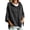 Black, variant on Hoodies for Women Drawstring 3/4 Sleeve Denim Loose Hooded Sports Sweatshirt,Blue,XXL
