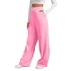 thumbnail image 1 of Pantalones de chándal con forro polar para mujer: cintura alta, pierna ancha y bolsillos; poliéster ligero para primavera/otoño; diseño con lazo delantero; informal/trabajo/yoga; tallas S-XXL., 1 of 7
