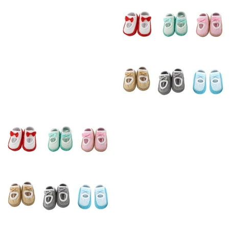 

2pcs 1 Pair Newborn Indoor Shoes Infant First Walk Tollder Shoes Baby Prewalker Floor Socks Anti Slip Soft Sole Sock