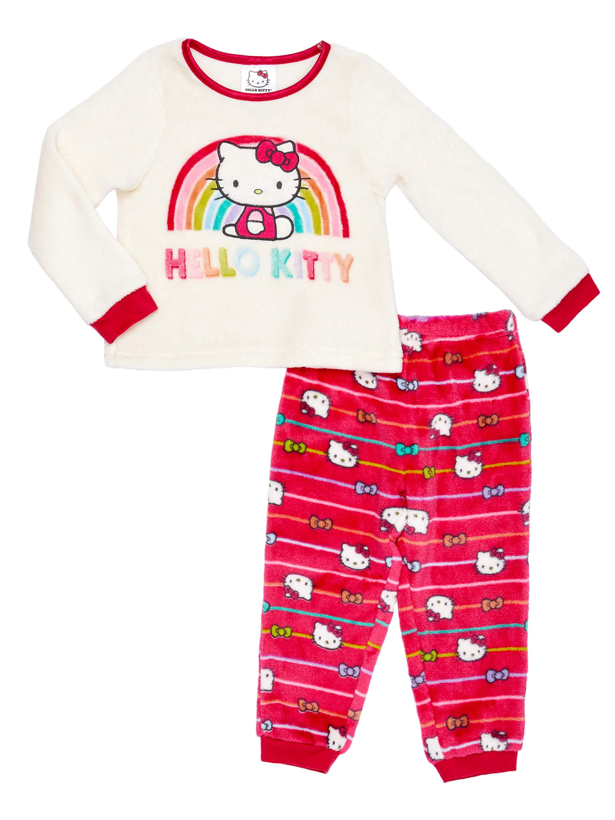 Hello Kitty Infant Girls Pink Purple Sleepwear Set Bow Print Pajamas 24m