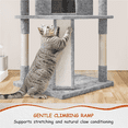 thumbnail image 4 of Yaheetech 76''H Multilevel Large Cat Tree with Scratching Post, Condos & Basket, Light Gray, 4 of 9