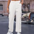 thumbnail image 6 of Kmdttou Cargo Pants Women Baggy Plus Size Solid Color Fashionable And Comfortable High Waisted Workwear Pants With 8 Pockets For Casual Wear, 6 of 8
